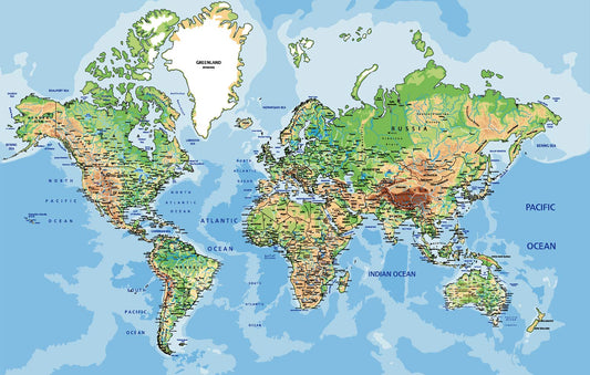 Educational Magellan World Map Wall Mural