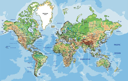 Educational Magellan World Map Wall Mural