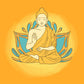 Zen Relaxation Yellow Religious Wallpaper Design