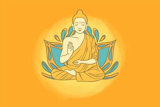 Zen Relaxation Yellow Religious Wallpaper Design