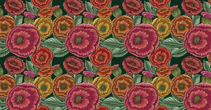 Colorful Peony flower wallpaper mural plain