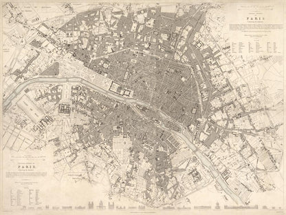 Eastern Division of Paris Customized Map Wallpaper Mural