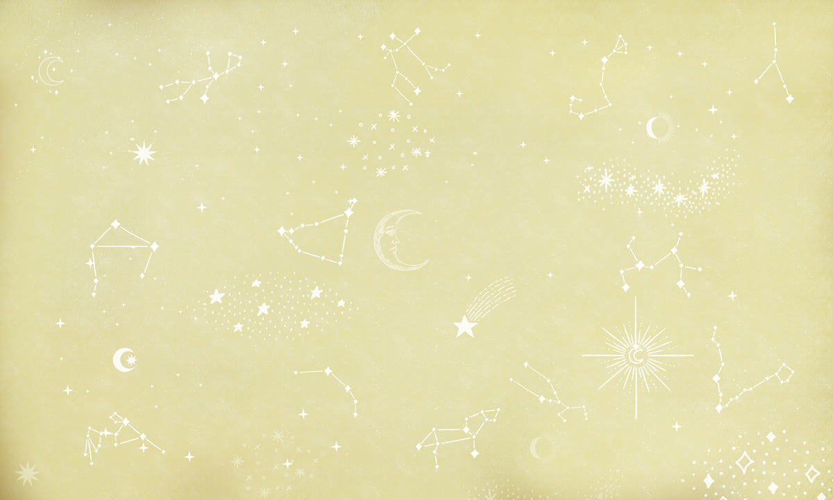 Yellow Star Space Mural Custom Art Design