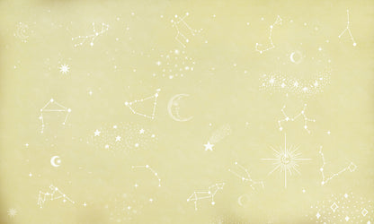 Yellow Star Space Mural Custom Art Design