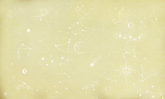 Yellow Star Space Mural Custom Art Design