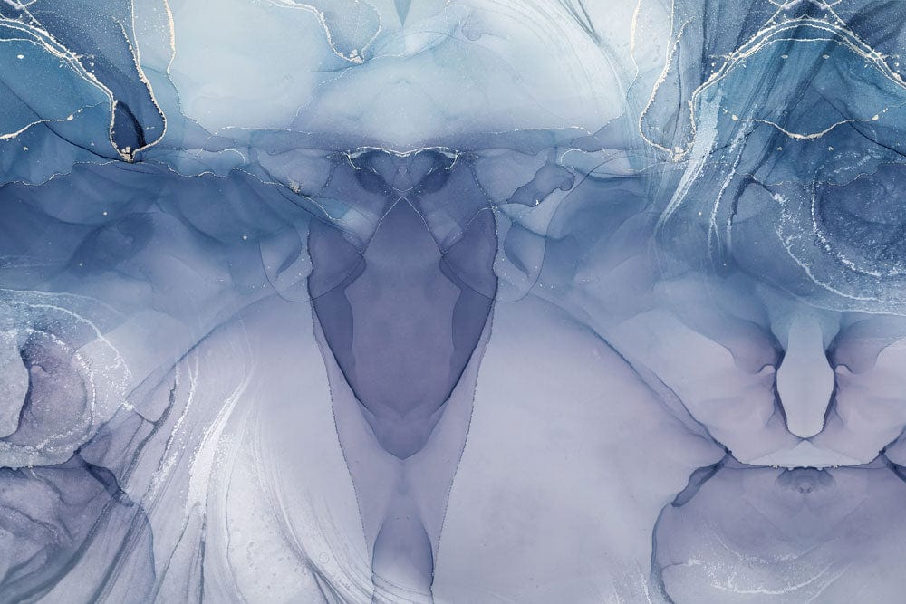 Abstract Blue Watercolor Wallpaper Mural