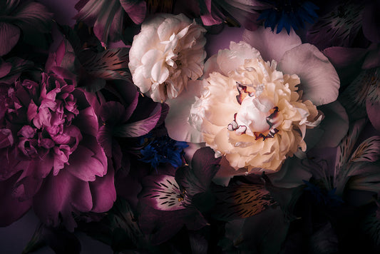 Luxurious Purple Floral Bloom Mural Wallpaper