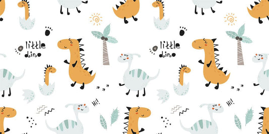 A dinosaur mural for the baby's nursery