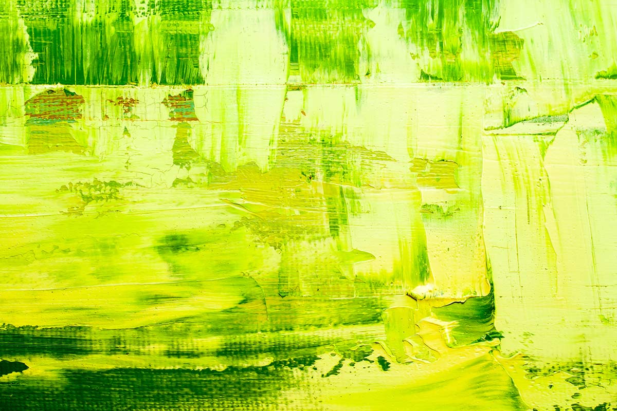 Bright Green Oil Painting Graffiti Art Home Decor