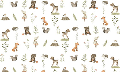 Woodland Animals Nursery Mural Wallpaper