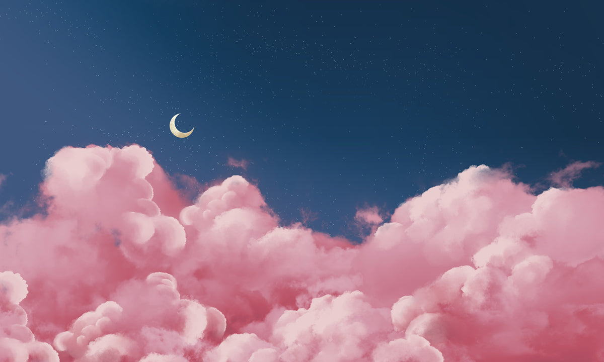Pink Clouds Landscape Mural Custom Art Design