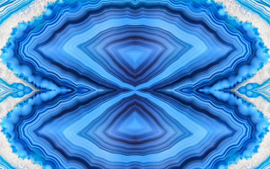 Abstract Blue Agate Geometric Mural Wallpaper