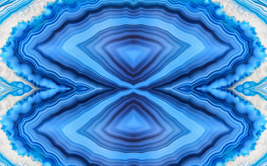 Abstract Blue Agate Geometric Mural Wallpaper