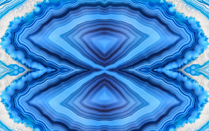 Abstract Blue Agate Geometric Mural Wallpaper