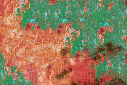 Rustic Orange Teal Weathered Mural Wallpaper
