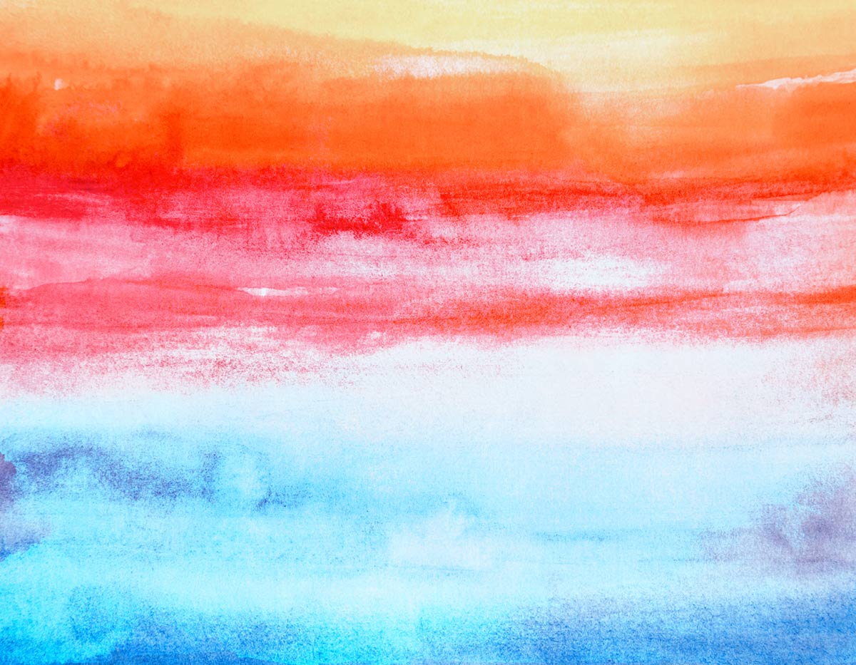Sunset Horizon Watercolor Gradient Mural Wallpaper