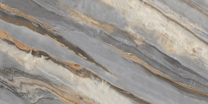 Plain Wallpaper in a Gilt Gray and Marble Pattern