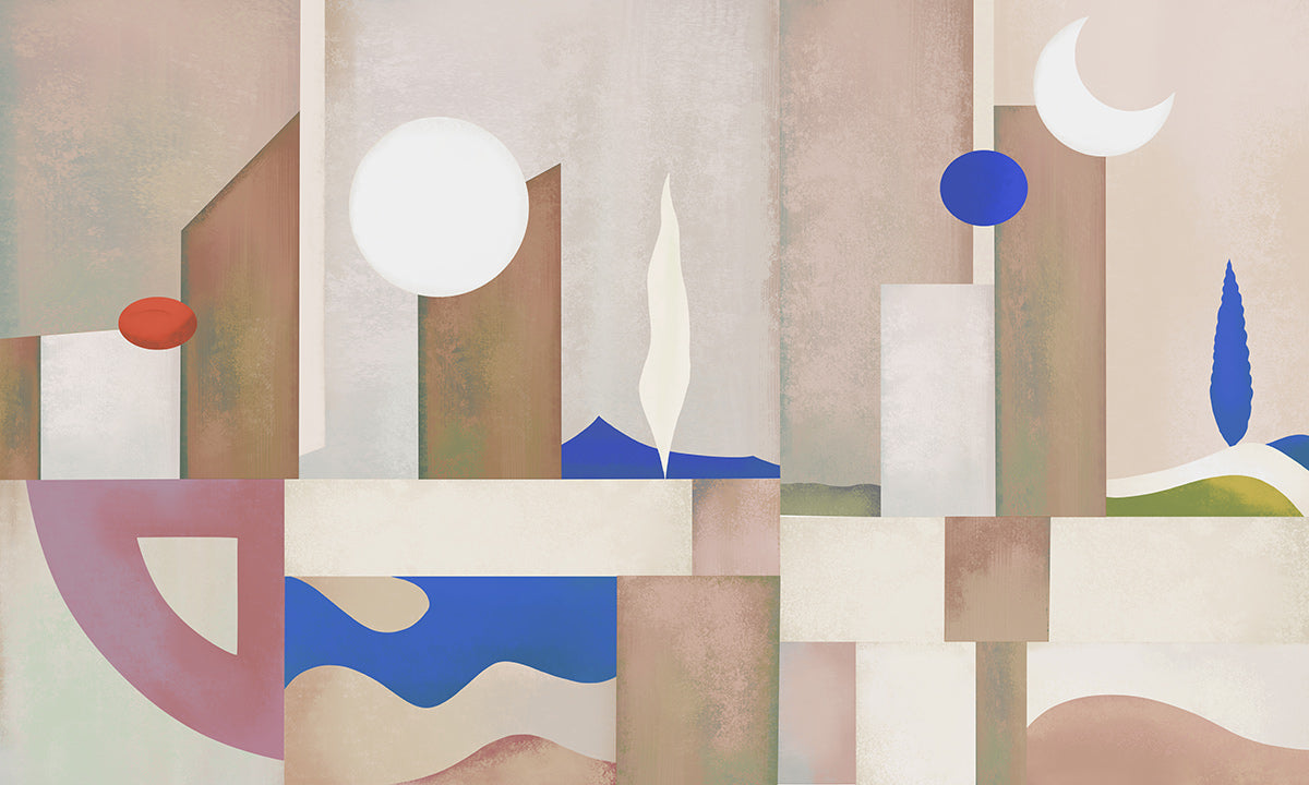 Abstract Geometric Shapes Mural Wallpaper