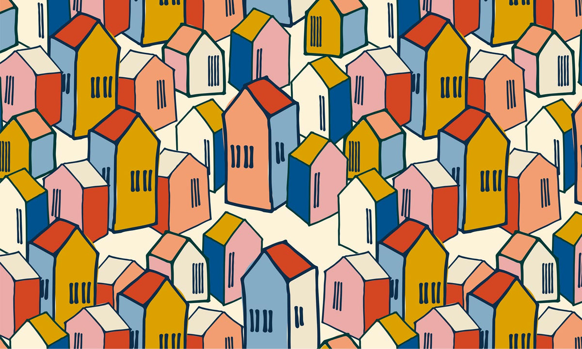 Papier Peint Panoramique Maison Colorée