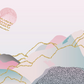 Ombre Mountain Wallpaper Mural with a Pink Background