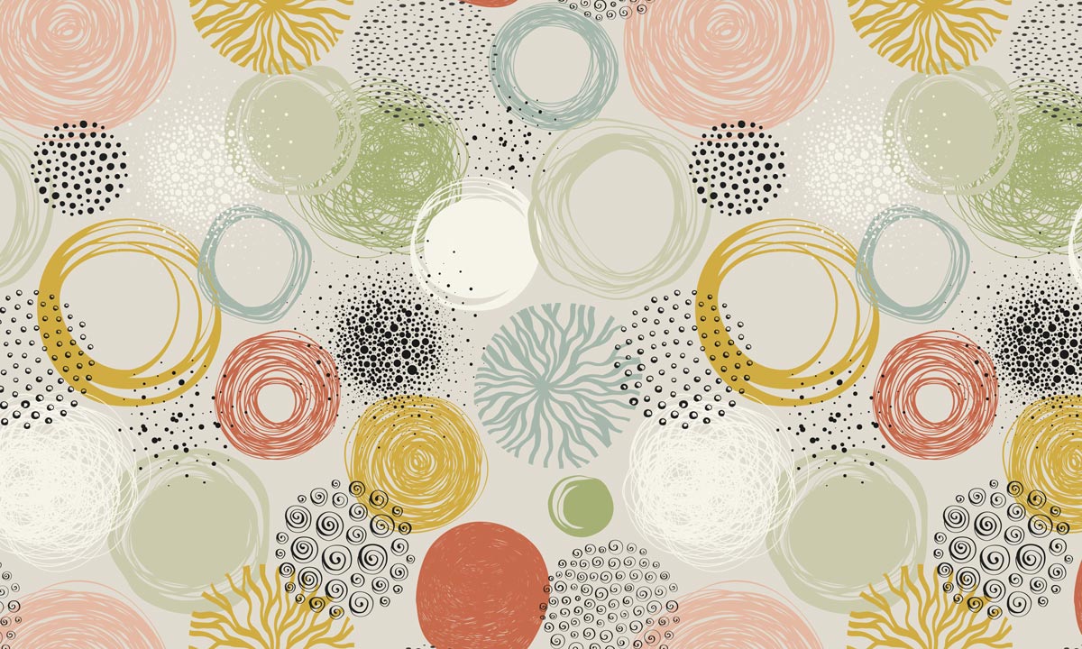 Wallpaper Mural with an Abstract Circles Pattern, Ideal for Home Decoration