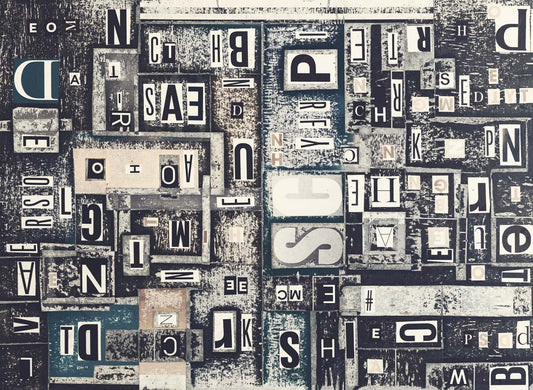 Font Letters Vintage Mural Home Decor