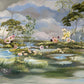 wallpaper mural for home decoration with a vintage blossom on a swamp.