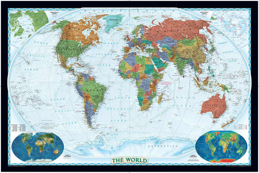 Educational World Map Wall Art