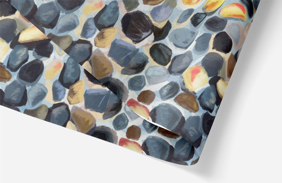 Wallpaper mural featuring an abstract painting of watercolored rocks, perfect for use in interior design.