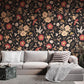 Wallpaper mural featuring autumn leaves and flowers, perfect for use as living room decor.