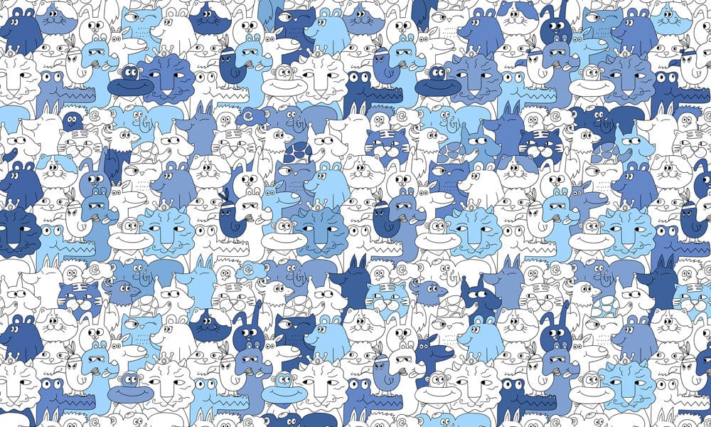 Blue Mural Wallpaper Featuring Unique Animals, Intended for the Home Decor