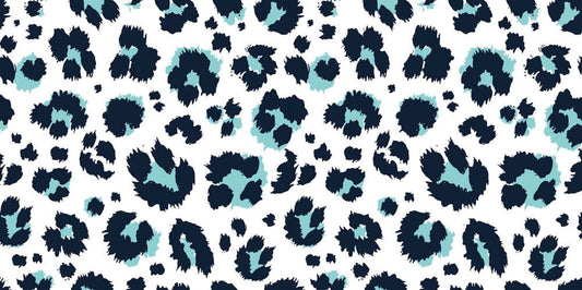 Wall murals for the interior design of homes featuring a texture of wild blue leopard fur.