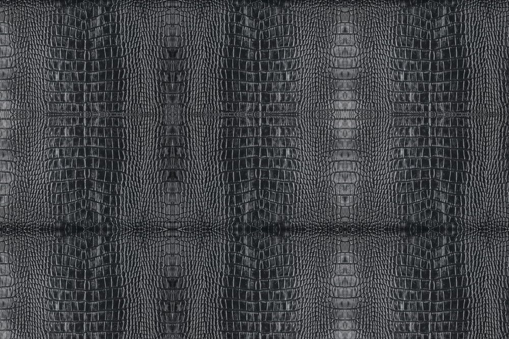 Luxurious Black Faux Crocodile Mural Wallpaper