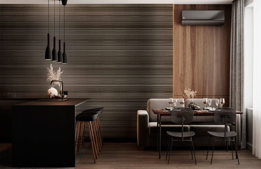 Brown Brushed Metals Wallpaper Mural Used for the Decoration of the Dining Room