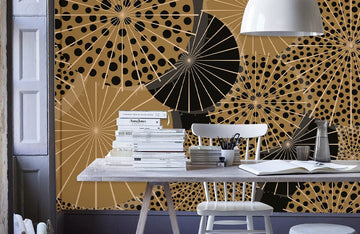 Gold Geometrisches Abstraktes Wandmural