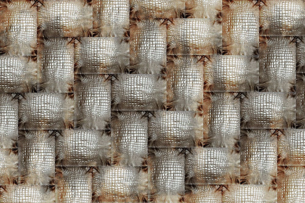 Modern Metallic Geometric Weave Mural Wallpaper