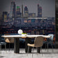 Wallpaper mural featuring a busy London center scene, perfect for the dining room.