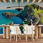 Wallpaper mural featuring a scene of a carrick a rede rope bridge for use in decorating a dining room.