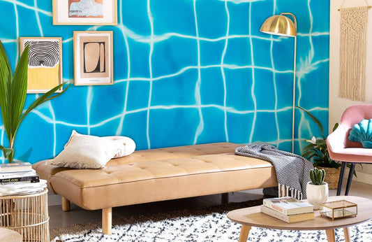 Wallpaper mural depicting a clear swimming pool that can be used for decorating the hallway