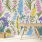 Wallpaper mural featuring colorful lavender flowers for use in interior design.