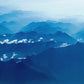 Wallpaper mural with a dark blue mountain range, perfect for home decor.