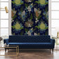 Wallpaper mural featuring a dark flower bouquet design, perfect for decorating the living room