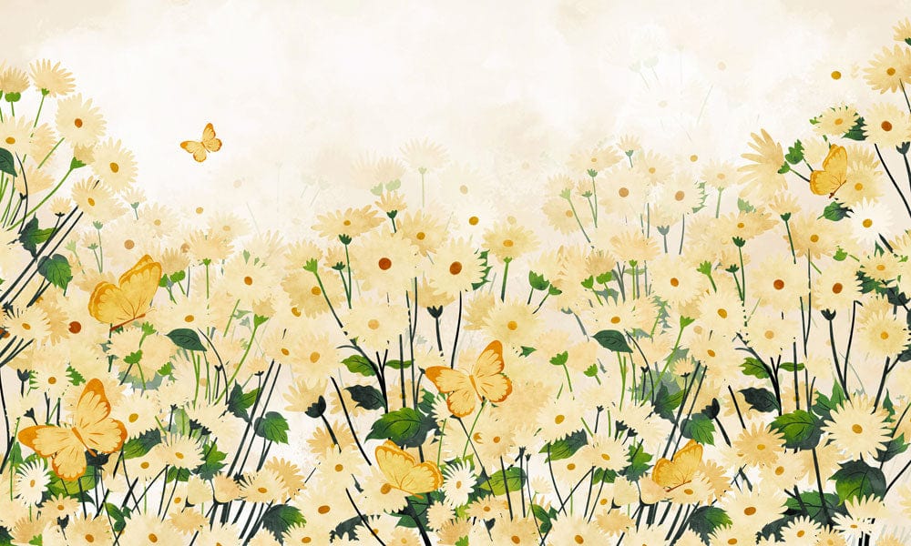 Butterfly Floral Garden Mural Wallpaper