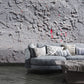 Wallpaper mural featuring a dry concrete texture, ideal for use in the living room