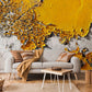 Decorate your living room with this dry yellow paint wall mural wallpaper.
