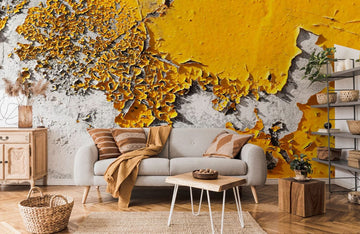 Papier Peint Panoramique Peinture Jaune Sèche
