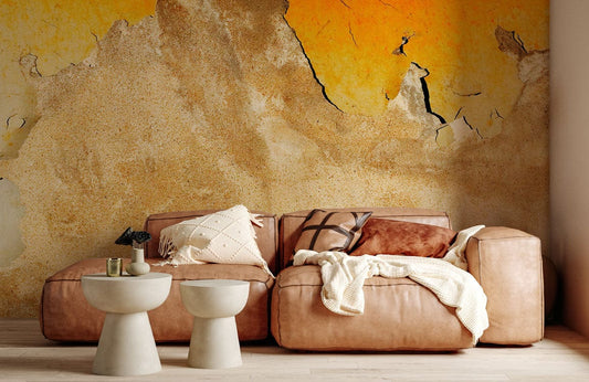 Wallpaper mural featuring an autumn orange foliage scene for the living room.