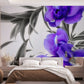 Mural Wallpaper in the Shape of Fantasy Purple Petals, Designed for Bedroom Decoration