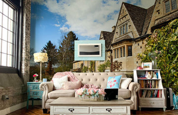 Cotswold Stone House Garden Mural Wallpaper