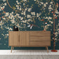 Mural with Flower Vines on Jasper Wallpaper Used as Décor in the Hallway